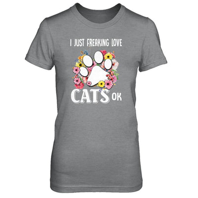 I Just Freaking Love Cats-T-Shirt & Tank Top-Women's T-Shirt-Sport Grey