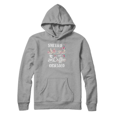Stressed Blessed And Coffee Obsessed-T-Shirt & Tank Top-Pullover Hoodie-Light Steel