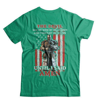 Knight American The Devil Saw Me With My Head Down Veteran-T-Shirt & Hoodie-Classic T-Shirt-Kelly Green