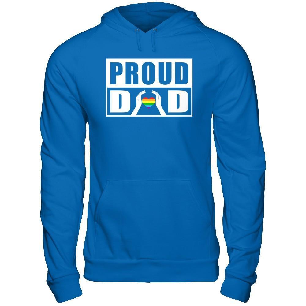 Proud Dad Lgbt Gay Lesbian Pride-T-Shirt & Hoodie-Pullover Hoodie-Royal