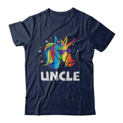 LGBT Pride Lesbian Gay Proud Uncle Unicorn-T-Shirt & Hoodie-Classic T-Shirt-Navy