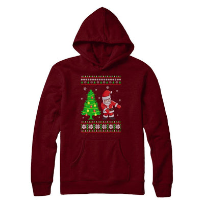 Floss Dance Flossing Santa Christmas Ugly Sweater-T-Shirt & Sweatshirt-Pullover Hoodie-Maroon