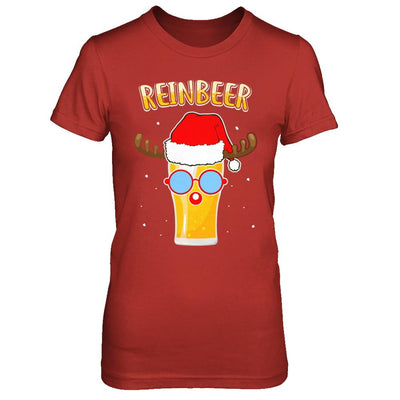 Funny Christmas Gift Beer Reindeer Lovers Reinbeer-T-Shirt & Sweatshirt-Women's T-Shirt-Red