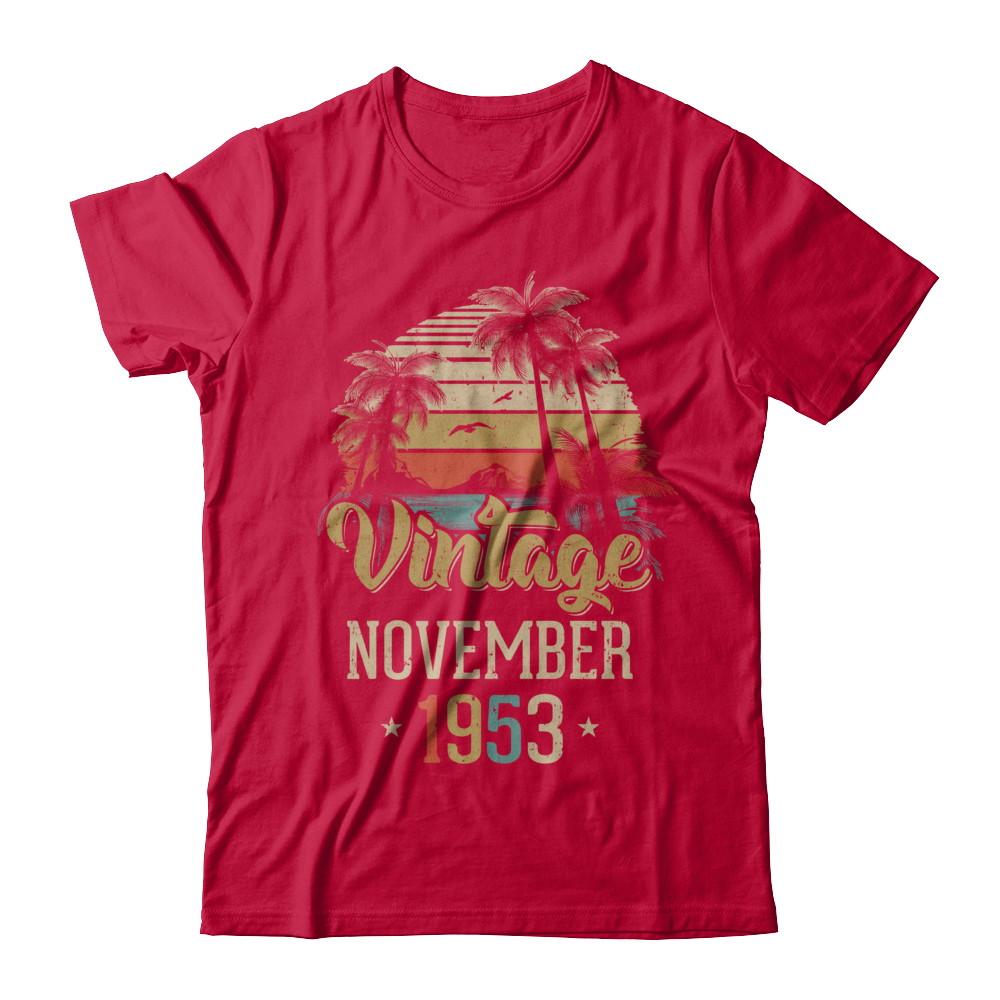 Retro Classic Vintage November 1953 68th Birthday Gift-T-Shirt & Hoodie-Classic T-Shirt-Red