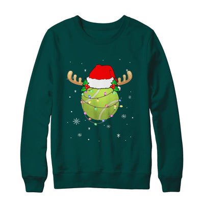 Santa Hat Tennis Reindeer Christmas Gifts-T-Shirt & Sweatshirt-Crewneck Sweatshirt-Deep Forest