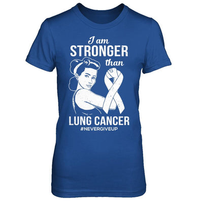 I Am Stronger Than Lung Cancer Awareness Support-T-Shirt & Hoodie-Women's T-Shirt-Royal