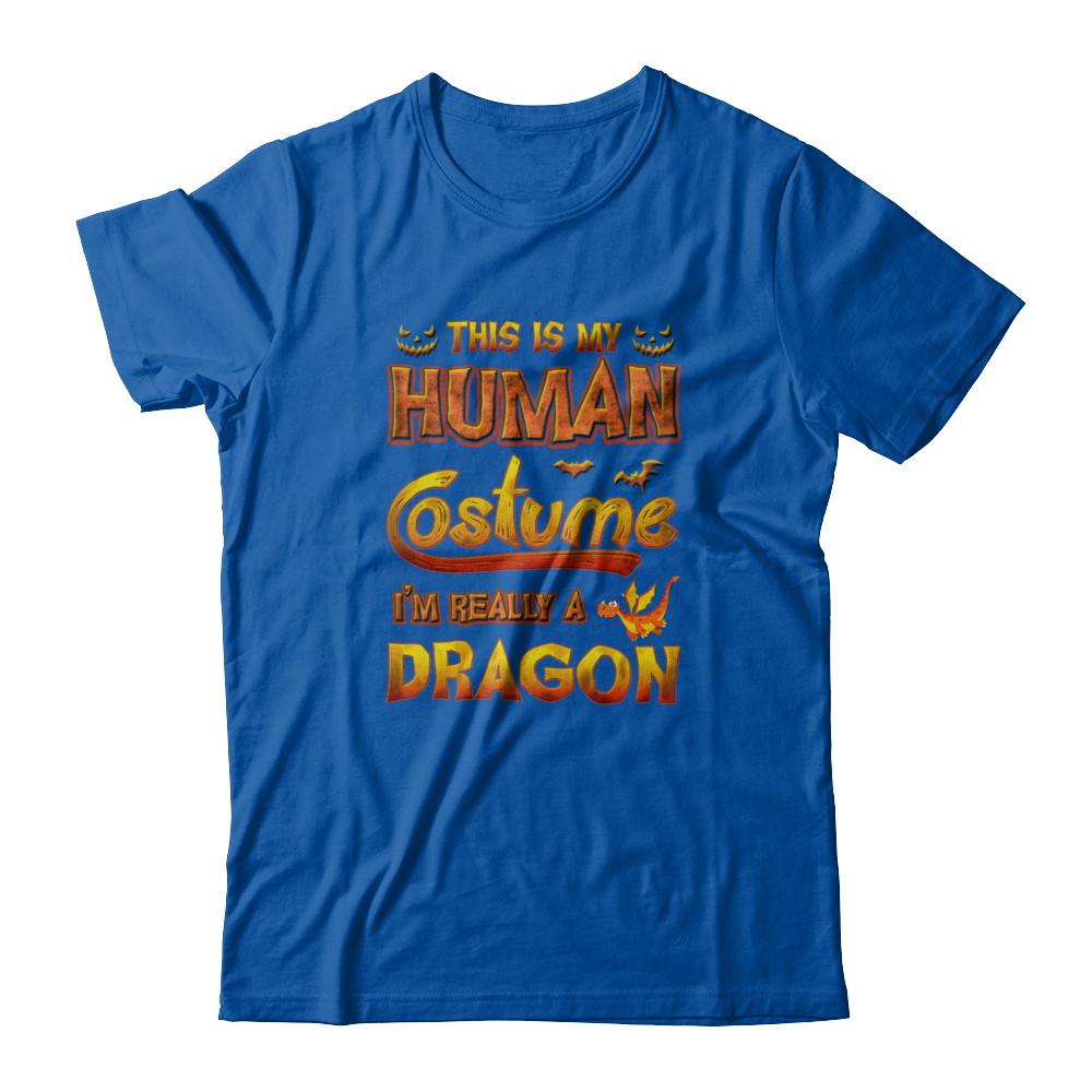 Dragon Halloween My Human Costume I'm Really A Dragon-T-Shirt & Tank Top-Premium T-Shirt-Royal
