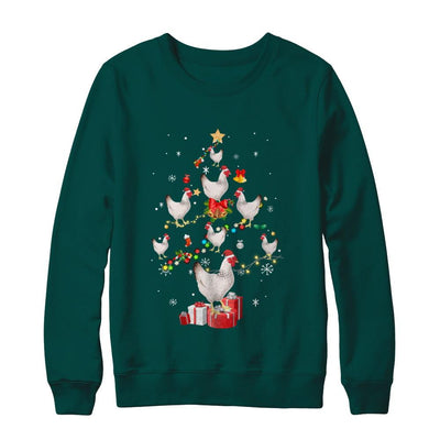 Farmer Chicken Christmas Tree Decor Xmas Gift-T-Shirt & Sweatshirt-Crewneck Sweatshirt-Deep Forest