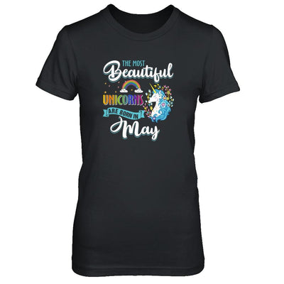 The Most Beautiful Unicorns Are Born In May Birthday-T-Shirt & Tank Top-Women's T-Shirt-Black
