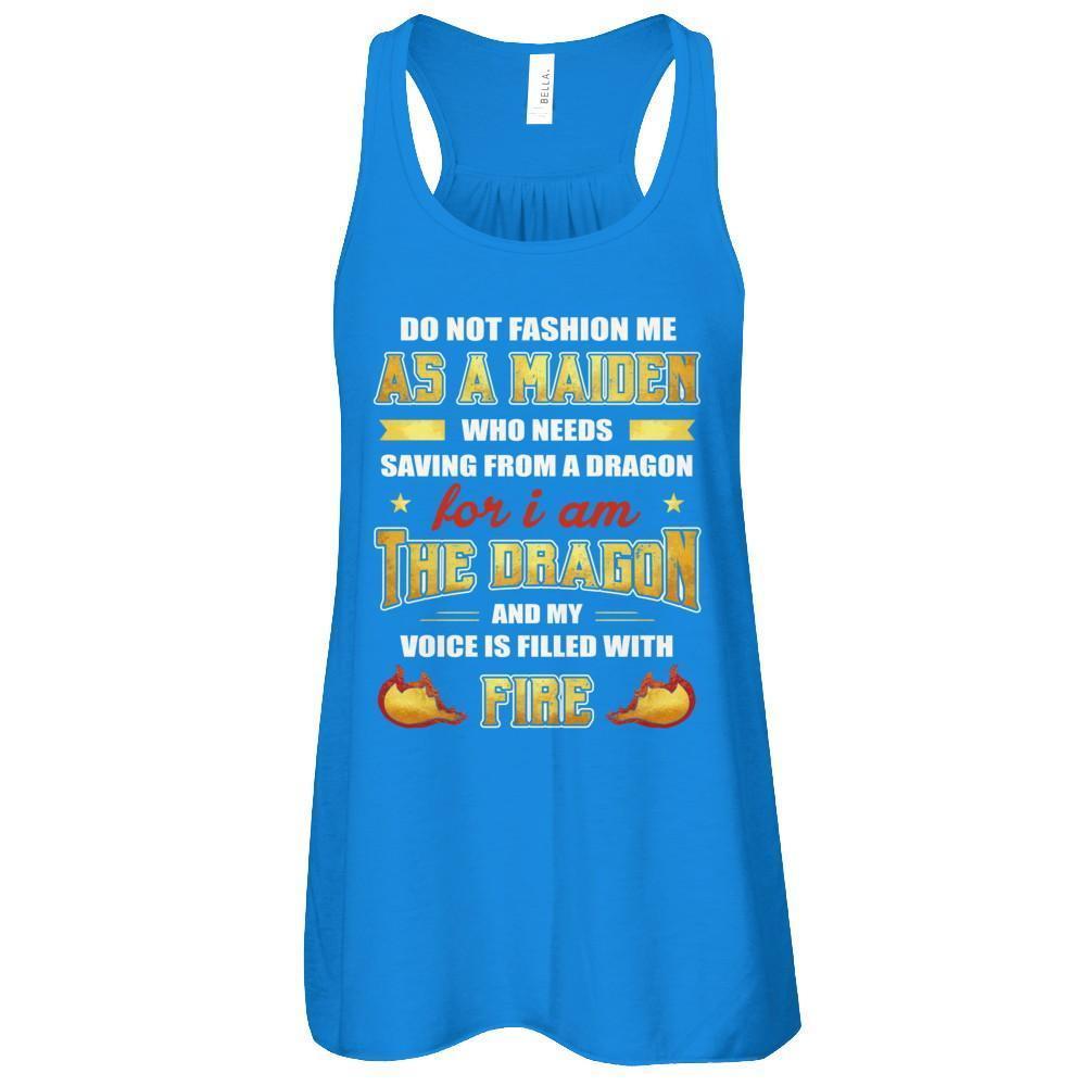 I Am The Dragon And My Voice Is Filled With Fire-T-Shirt & Tank Top-Women's Flowy Racerback Tank-True Royal