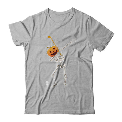 Halloween Dabbing Skeleton Golf-T-Shirt & Hoodie-Premium T-Shirt-Heather Gray