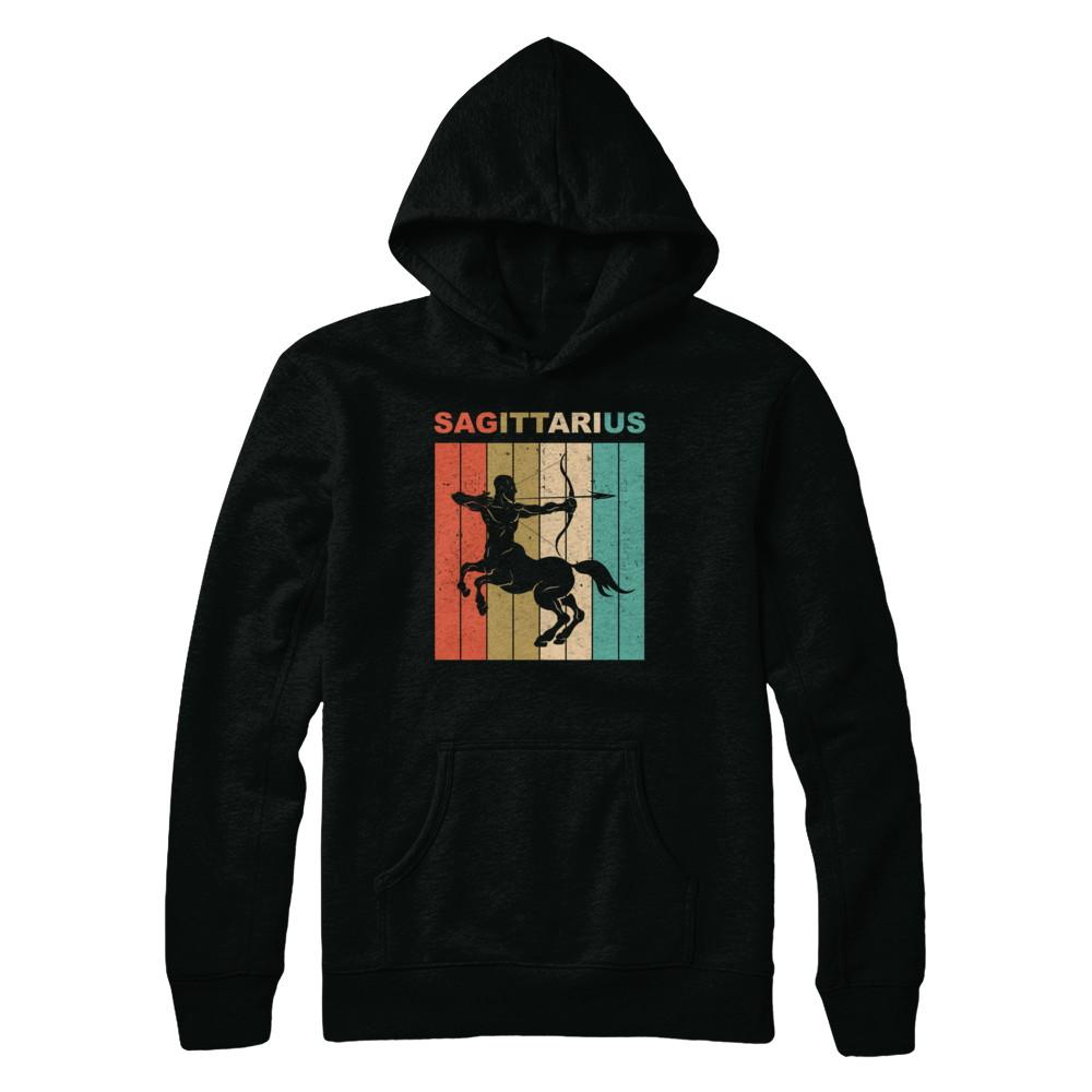 Vintage Sagittarius Zodiac November December Birthday Gift-T-Shirt & Hoodie-Pullover Hoodie-Black
