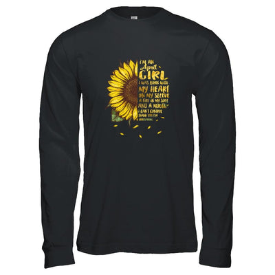 I Am An April Girl Birthday Gifts Sunflower-T-Shirt & Tank Top-Long Sleeve T-Shirt-Black