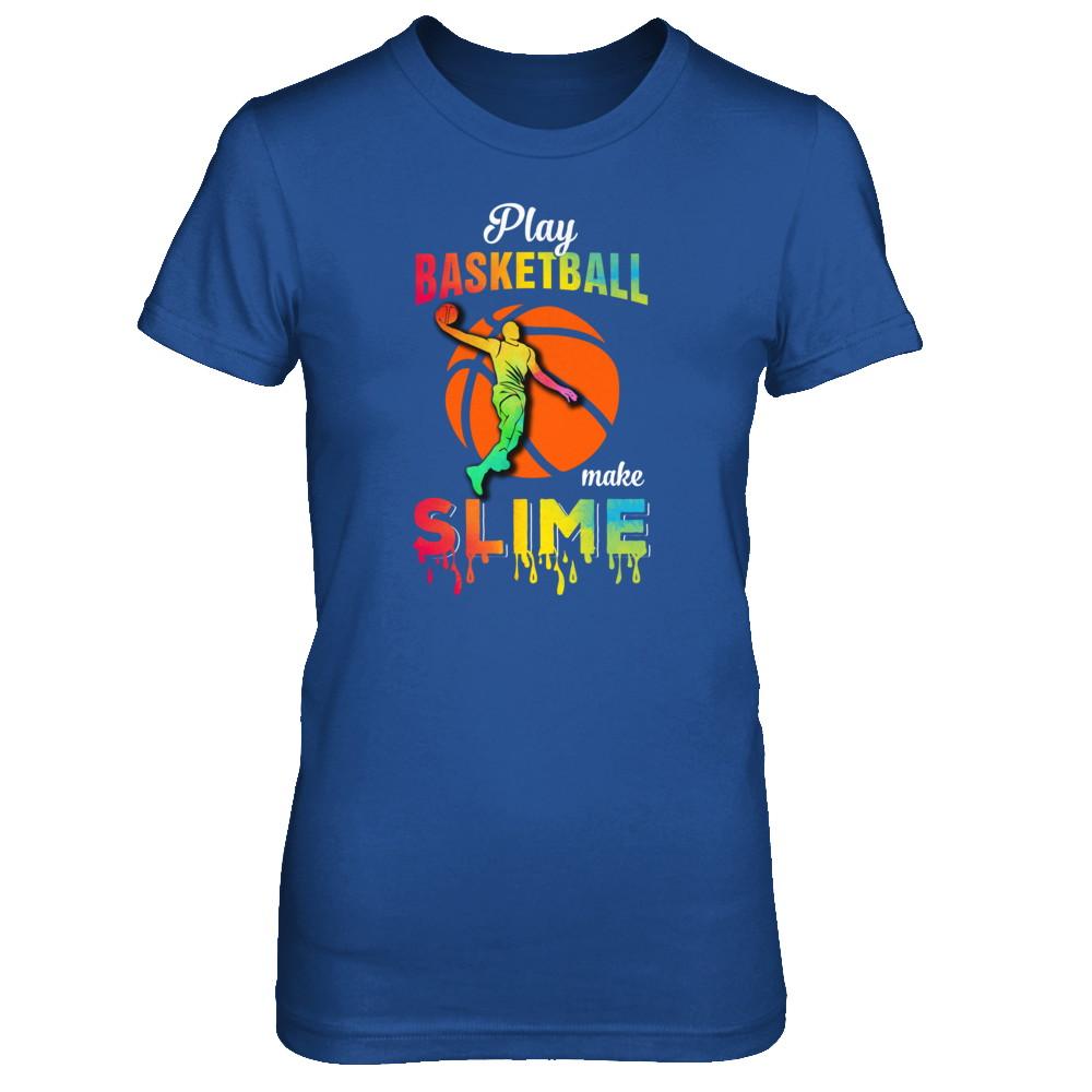 Play Basketball Make Slime Watercolor For Girl Women-T-Shirt & Tank Top-Women's T-Shirt-Royal