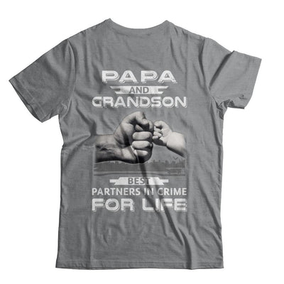 Papa And Grandson Best Partners In Crime For Life-T-Shirt & Hoodie-Classic T-Shirt-Sport Grey