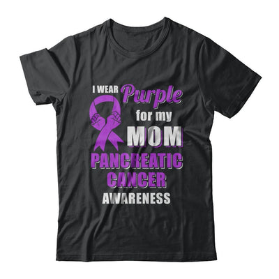 I Wear Purple For My Mom Pancreatic Cancer Son Daughter-T-Shirt & Hoodie-Classic T-Shirt-Black