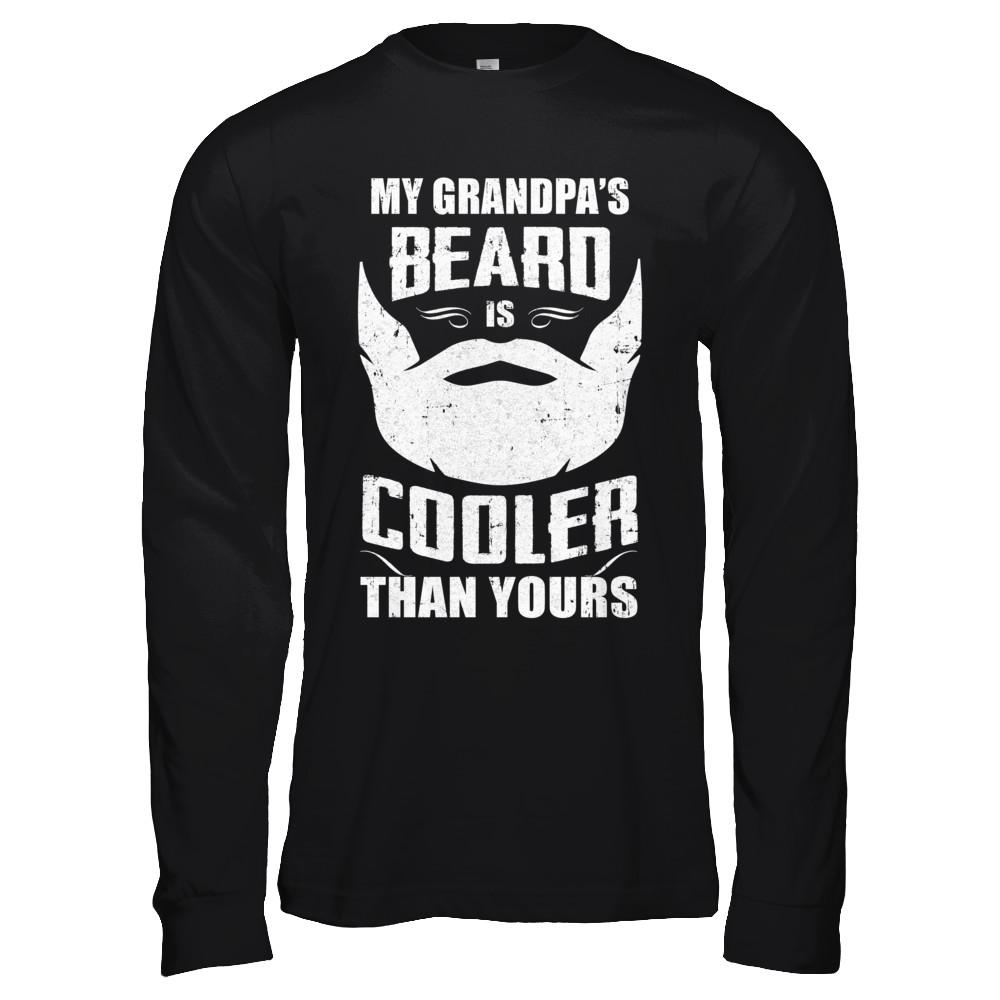My Grandpa's Beard Is Cooler Than Yours-T-Shirt & Hoodie-Long Sleeve T-Shirt-Black