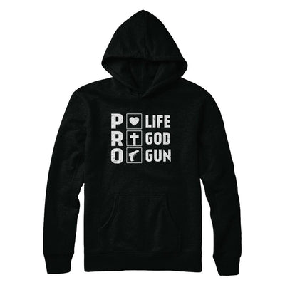 Pro Life Pro God Pro Gun America-T-Shirt & Hoodie-Pullover Hoodie-Black