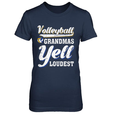 Volleyball Grandmas Yell Loudest-T-Shirt & Hoodie-Women's T-Shirt-Navy