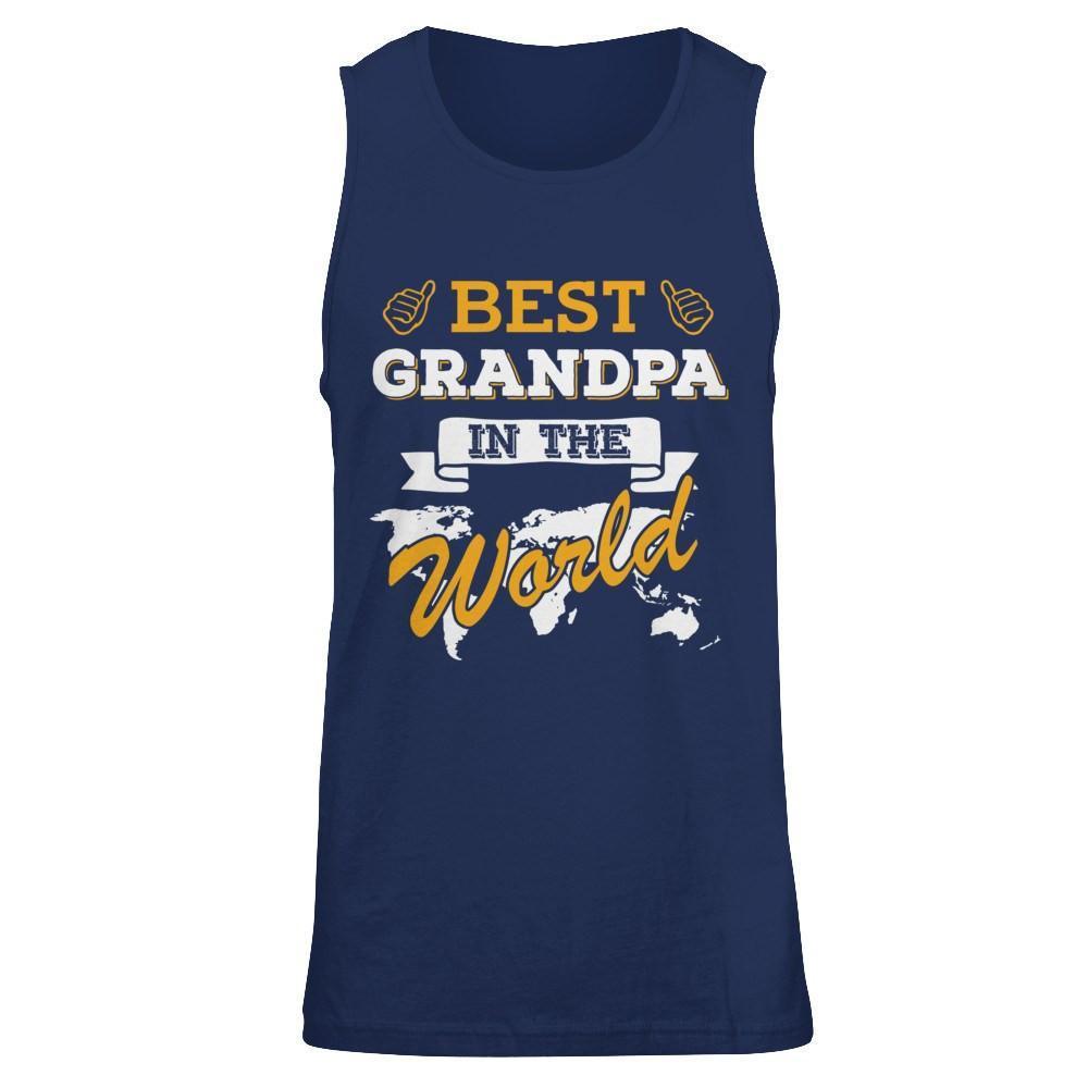 Best Grandpa In The World-T-Shirt & Hoodie-Unisex Tank-Navy