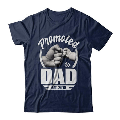 Promoted To Dad 2018 Fathers Day Gift-T-Shirt & Hoodie-Classic T-Shirt-Navy