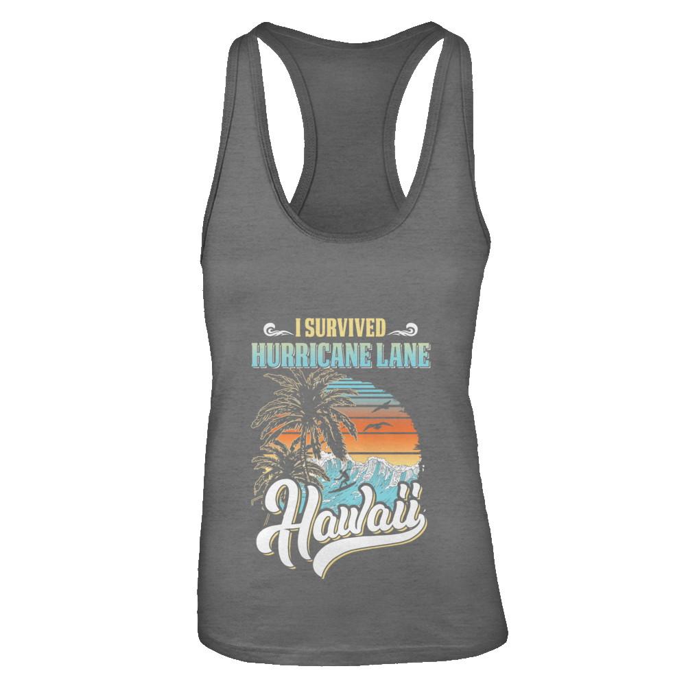 I Survived Hurricane Lane Hawaii-T-Shirt & Tank Top-Women's Ideal Racerback Tank-Dark Grey