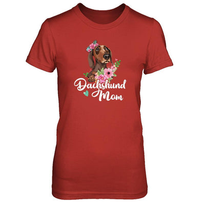 Dachshund Mom Funny Dog Mom Gift Idea-T-Shirt & Tank Top-Women's T-Shirt-Red