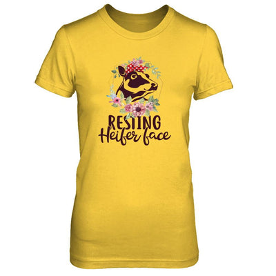 Funny Farmer Women Girl Cow Resting Heifer Face-T-Shirt & Tank Top-Women's T-Shirt-Daisy