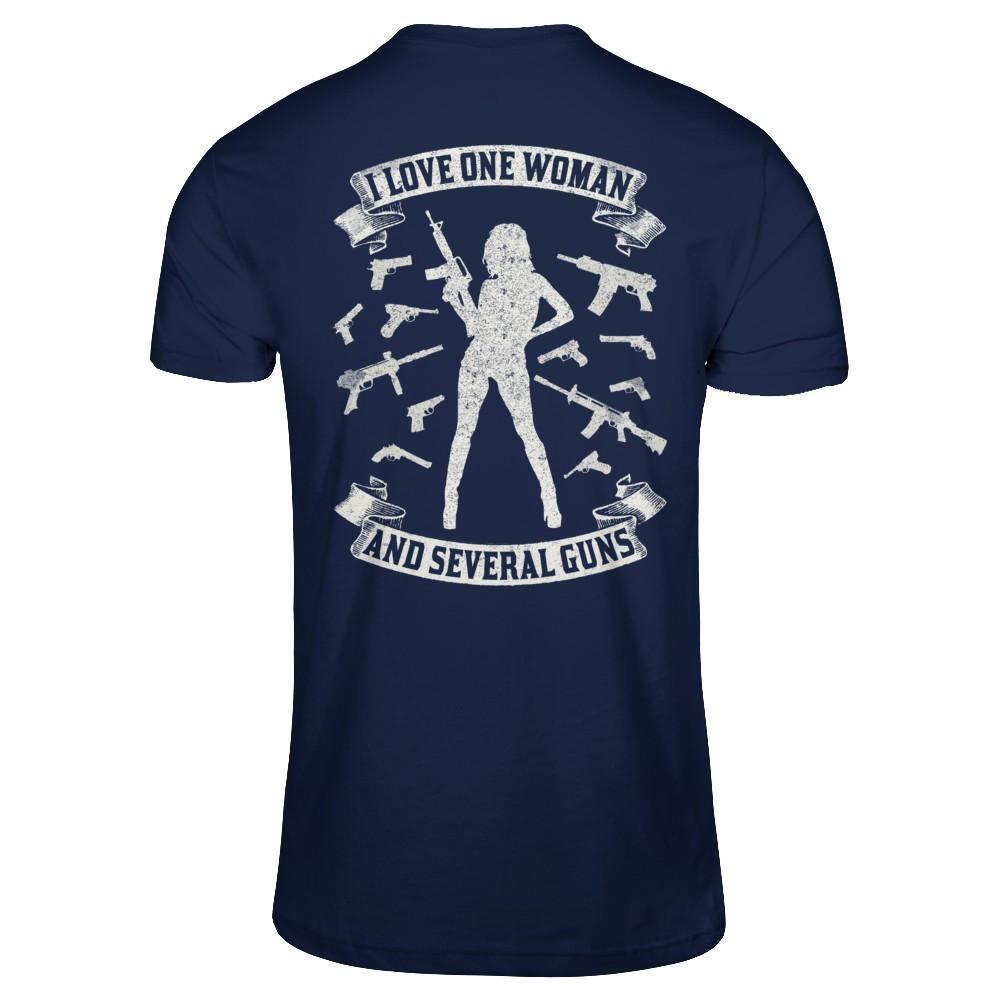 I Love One Woman And Several Guns-T-Shirt & Hoodie-Classic T-Shirt-Navy
