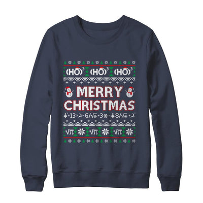 Merry Christmath Funny Math Christmas Ugly Sweaters-T-Shirt & Sweatshirt-Crewneck Sweatshirt-Navy