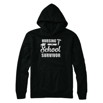 Nurse Graduate Gifts Nursing School Survivor Gradution-T-Shirt & Hoodie-Pullover Hoodie-Black