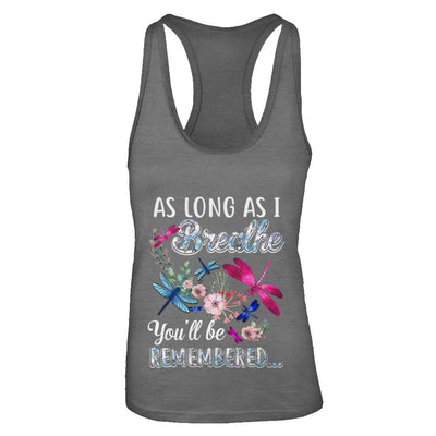 As Long As I Breathe You Will Be Remembered Dragonfly-T-Shirt & Tank Top-Women's Ideal Racerback Tank-Dark Grey
