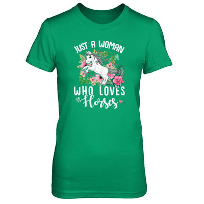 Just A Woman Who Loves Goats-T-Shirt & Tank Top-Women's T-Shirt-Irish Green