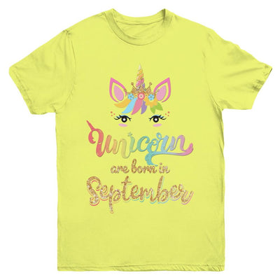 Cute Unicorns Are Born In September Birthday Gift Youth-Youth Shirt-Youth T-Shirt-Daisy