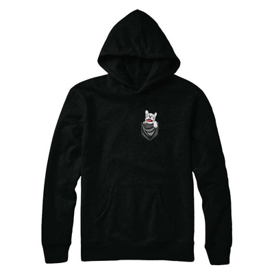 Funny Pocket French Bulldog Frenchie Dog Gift-T-Shirt & Hoodie-Pullover Hoodie-Black