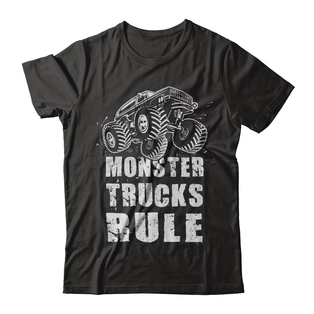 Monster Trucks Rule Mudding-T-Shirt & Hoodie-Premium T-Shirt-Black