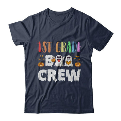Cute Boo Crew 1st Grade Teacher Halloween-T-Shirt & Hoodie-Classic T-Shirt-Navy