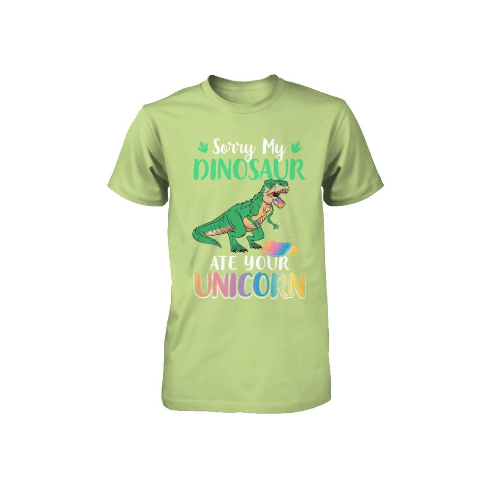 Sorry My Dinosaur Ate Your Unicorn T-Rex Youth-Youth Shirt-Toddler T-Shirt-Key Lime