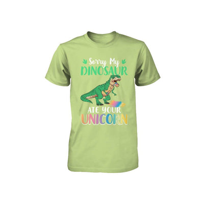 Sorry My Dinosaur Ate Your Unicorn T-Rex Youth-Youth Shirt-Toddler T-Shirt-Key Lime