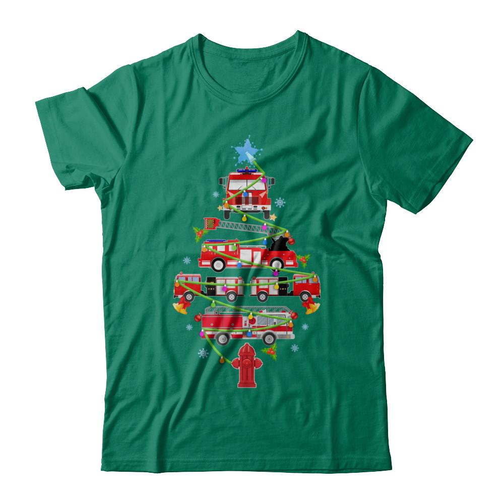 Firefighter Truck Christmas Tree Ornament Decor Gift-T-Shirt & Sweatshirt-Classic T-Shirt-Kelly Green