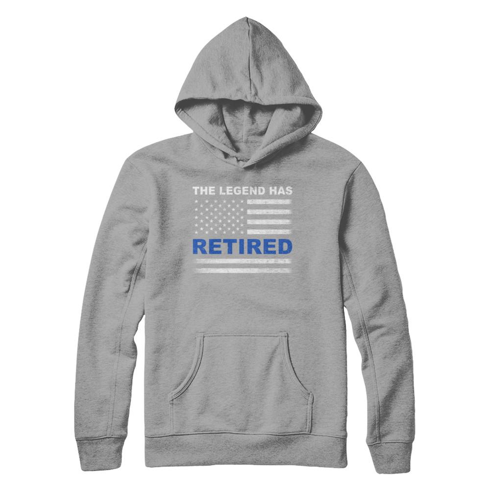 The Legend Has Retired Police Officer Retirement Gift-T-Shirt & Hoodie-Pullover Hoodie-Light Steel