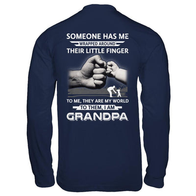Someone Has Me Wrapped Around Their Little Finger Grandpa-T-Shirt & Hoodie-Long Sleeve T-Shirt-Navy