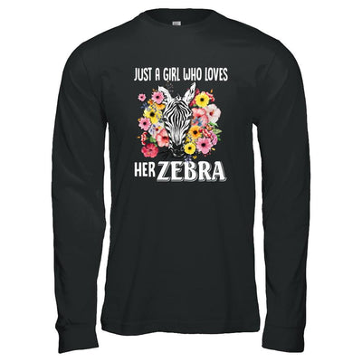 Just A Girl Who Loves Her Zebra-T-Shirt & Tank Top-Long Sleeve T-Shirt-Black