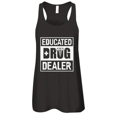 Educated Drug Dealer-T-Shirt & Tank Top-Women's Flowy Racerback Tank-Black