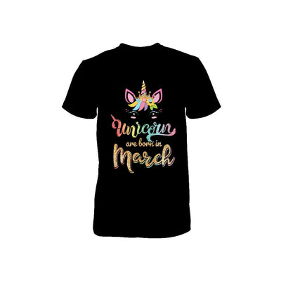 Cute Unicorns Are Born In March Birthday Gift Youth-Youth Shirt-Toddler T-Shirt-Black