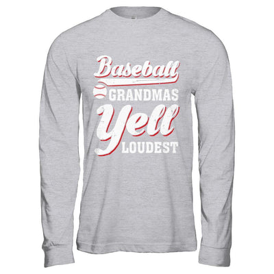 Baseball Grandmas Yell Loudest-T-Shirt & Hoodie-Long Sleeve T-Shirt-Sport Grey