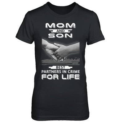 Mom And Son Best Partners In Crime For Life-T-Shirt & Hoodie-Women's T-Shirt-Black
