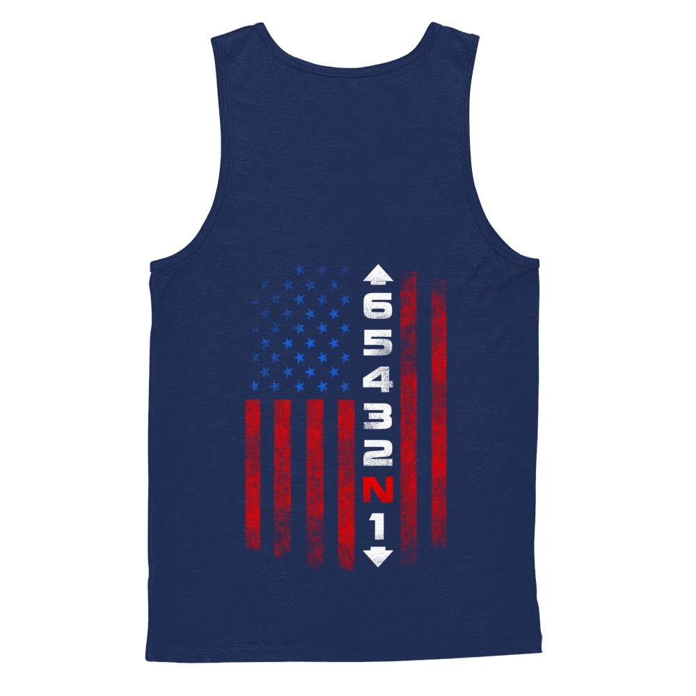 Motorcycle Gears Fun Motorbike American Us Flag-T-Shirt & Hoodie-Unisex Tank-Navy
