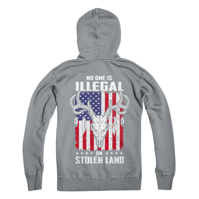 No One Is Illegal On Stolen Land Immigrants-T-Shirt & Hoodie-Pullover Hoodie-Light Steel