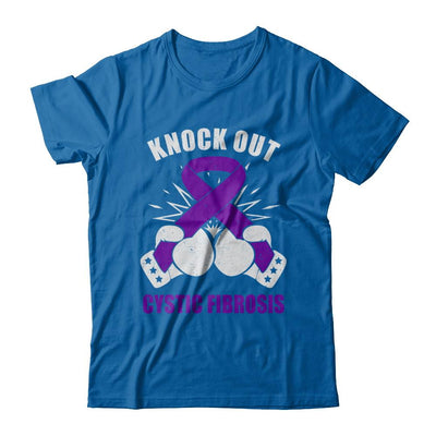 Boxing Knock Out Cystic Fibrosis Awareness Support-T-Shirt & Hoodie-Classic T-Shirt-Royal